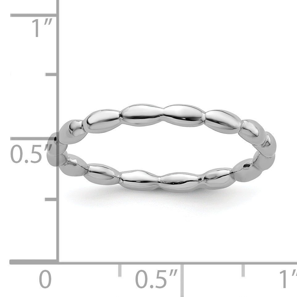 Sterling Silver Stackable Expressions Rhodium-Plated Rice Ring