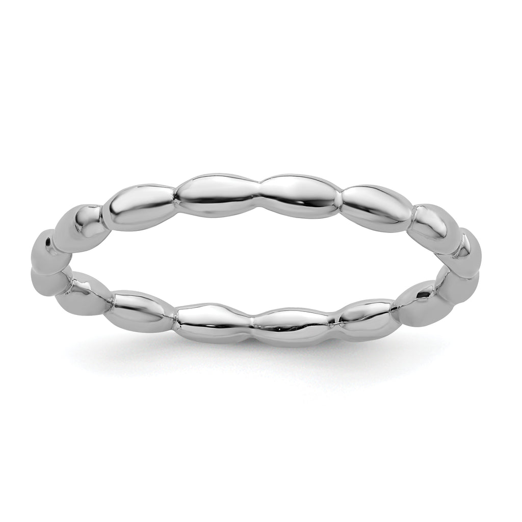 Sterling Silver Stackable Expressions Rhodium-Plated Rice Ring