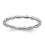 Sterling Silver Stackable Expressions Rhodium-Plated Rice Ring