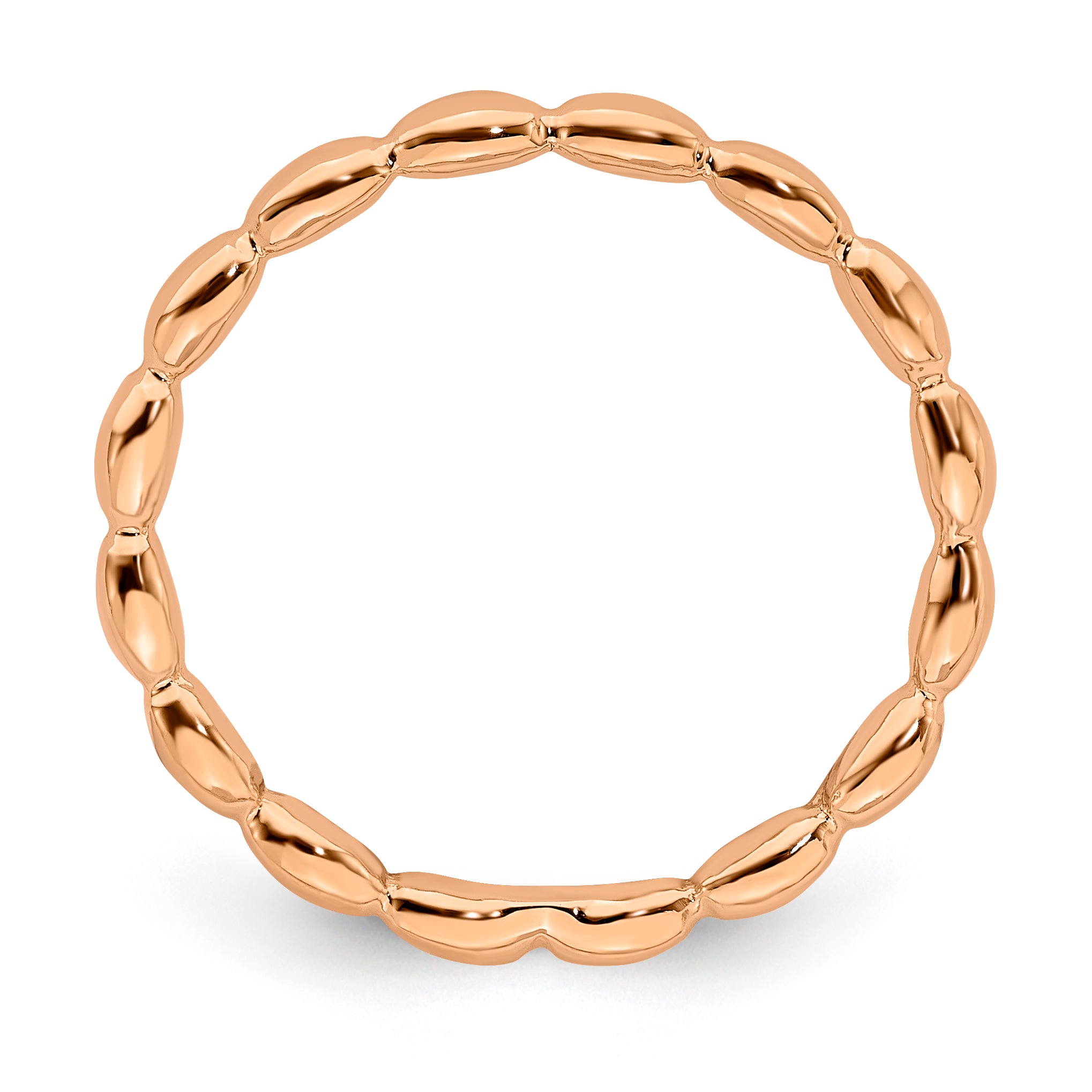 Rose-Tone Rice Stackable Ring in Sterling Silver Secondary image