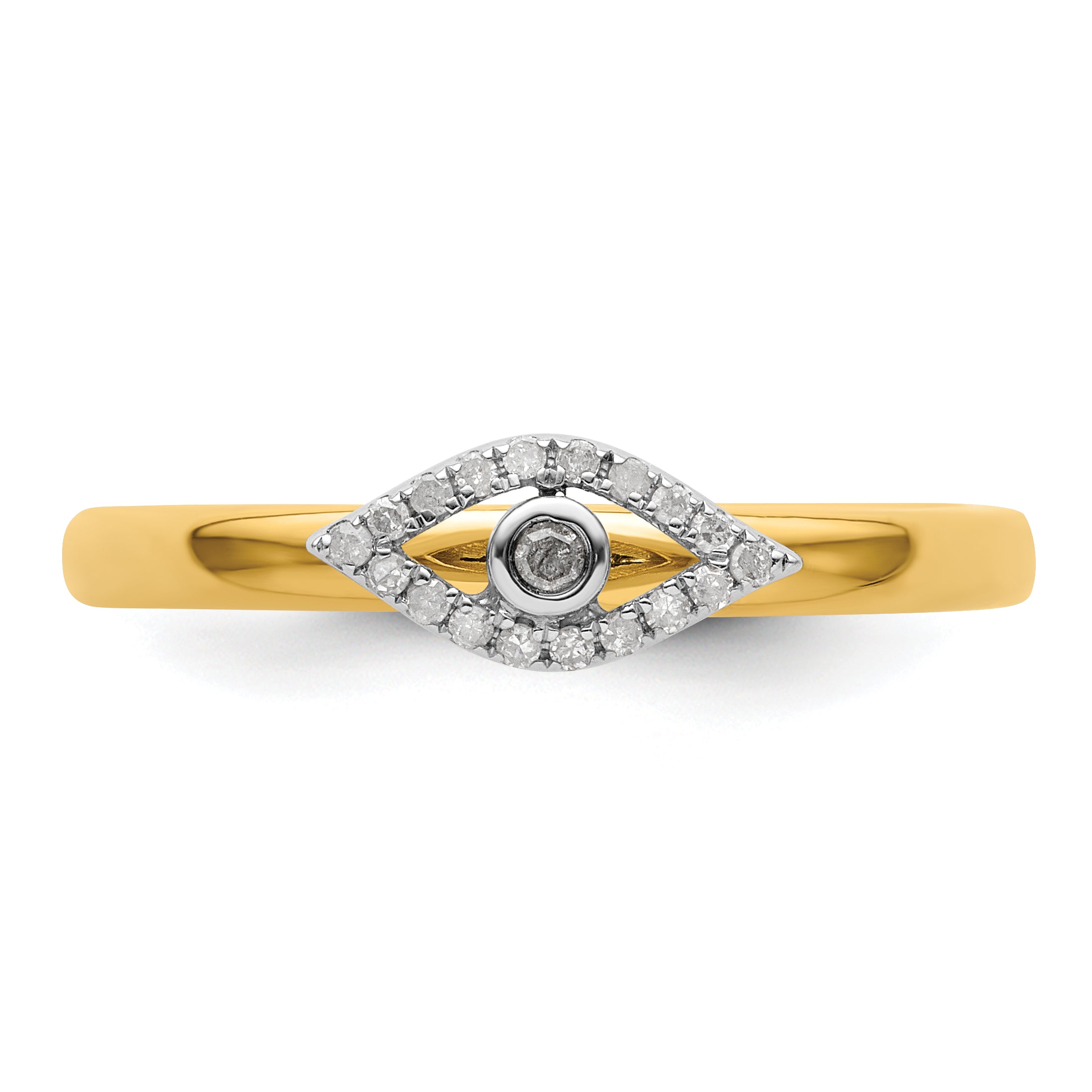 Sterling Silver Stackable Expressions Evil Eye Diamond Ring