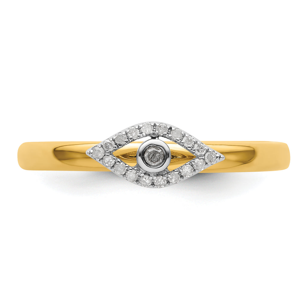Sterling Silver Stackable Expressions Evil Eye Diamond Ring