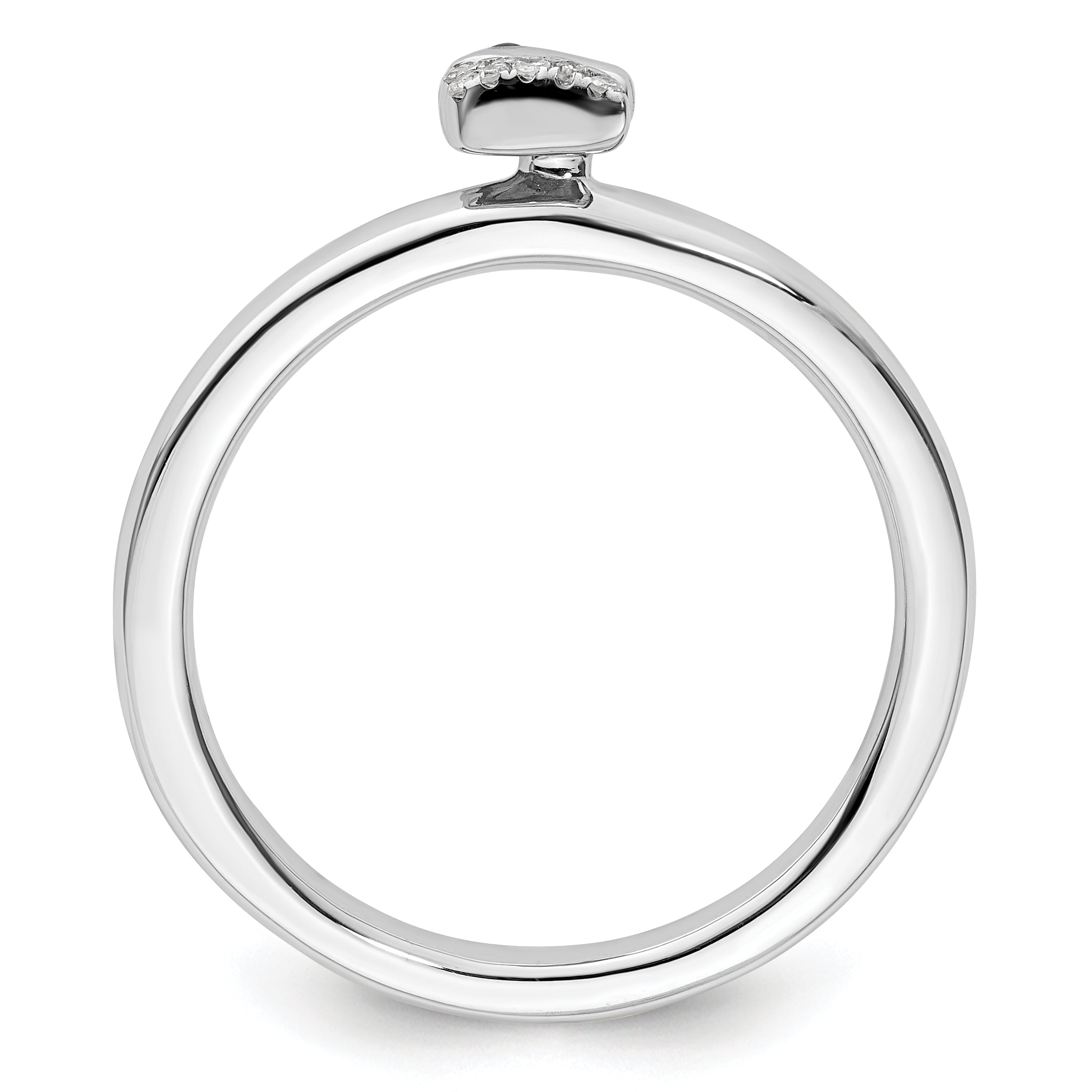 Sterling Silver Stackable Expressions Unicorn Diamond Ring Secondary image
