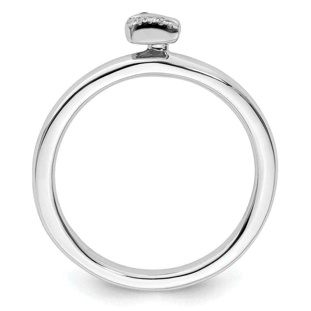 Sterling Silver Stackable Expressions Unicorn Diamond Ring