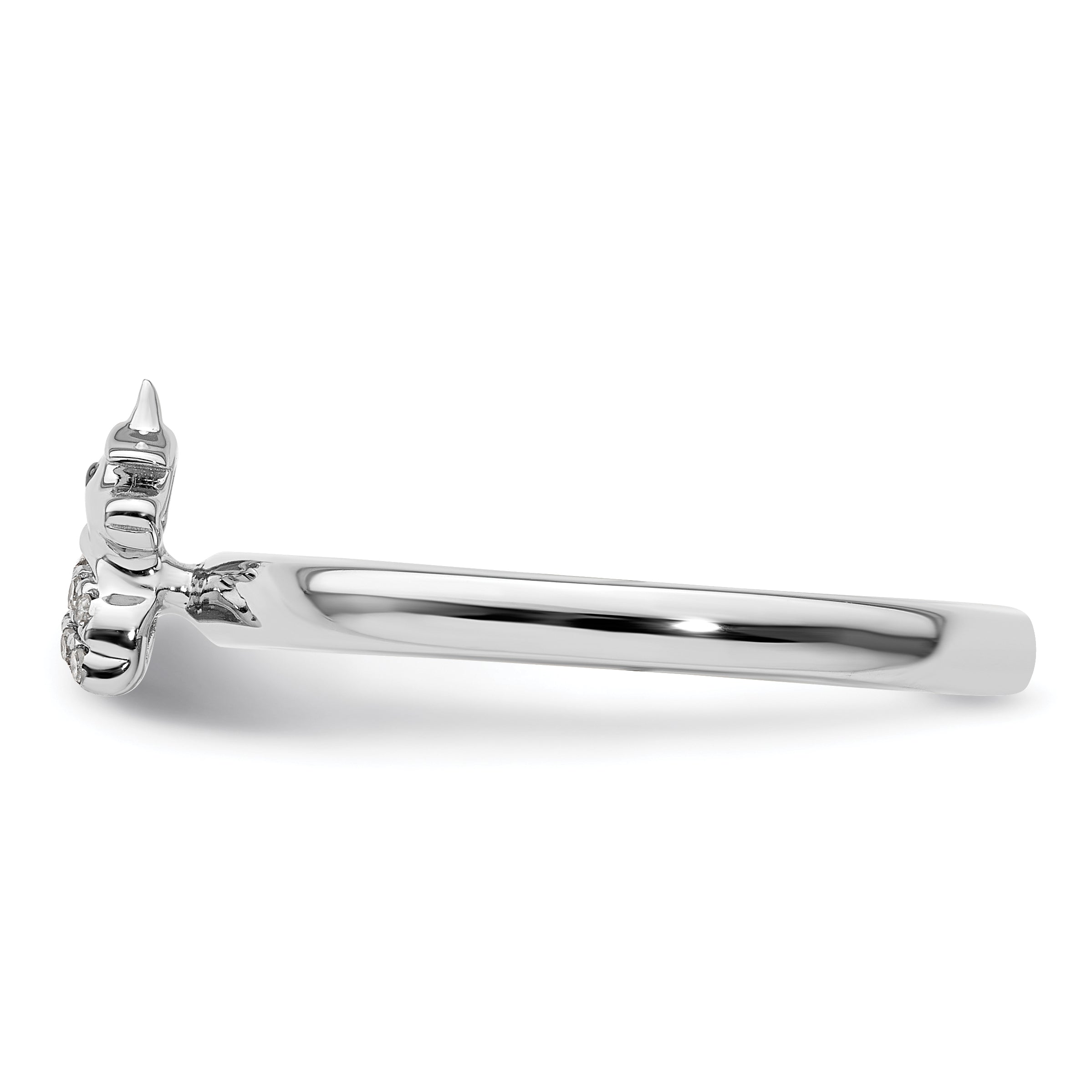 Sterling Silver Stackable Expressions Unicorn Diamond Ring