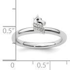 Sterling Silver Stackable Expressions Unicorn Diamond Ring
