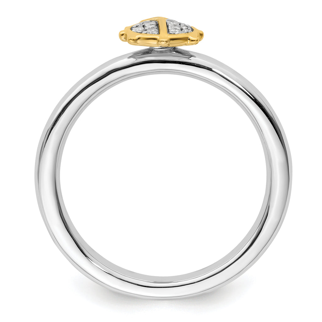 Sterling Silver Stackable Expressions Gold-Plated Ladybug Dia. Ring