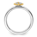 Sterling Silver Stackable Expressions Gold-Plated Ladybug Dia. Ring