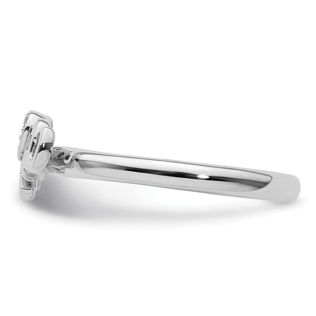 Sterling Silver Stackable Expressions Elephant Diamond Ring