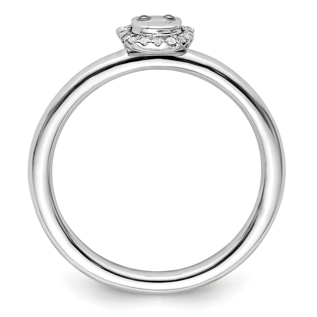 Sterling Silver Stackable Expressions Cat Diamond Ring