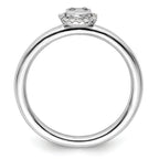 Sterling Silver Stackable Expressions Cat Diamond Ring