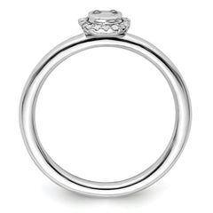 Sterling Silver Stackable Expressions Cat Diamond Ring