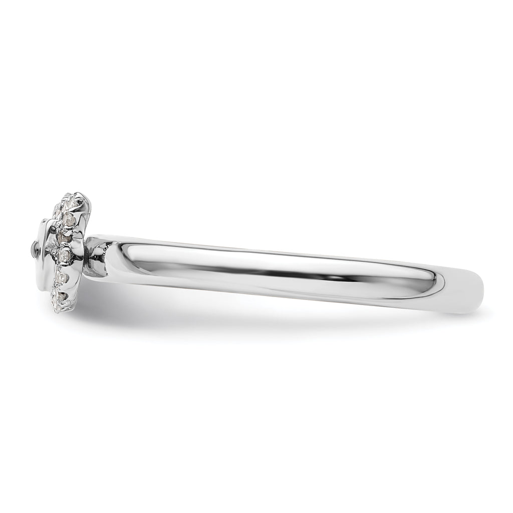 Sterling Silver Stackable Expressions Cat Diamond Ring