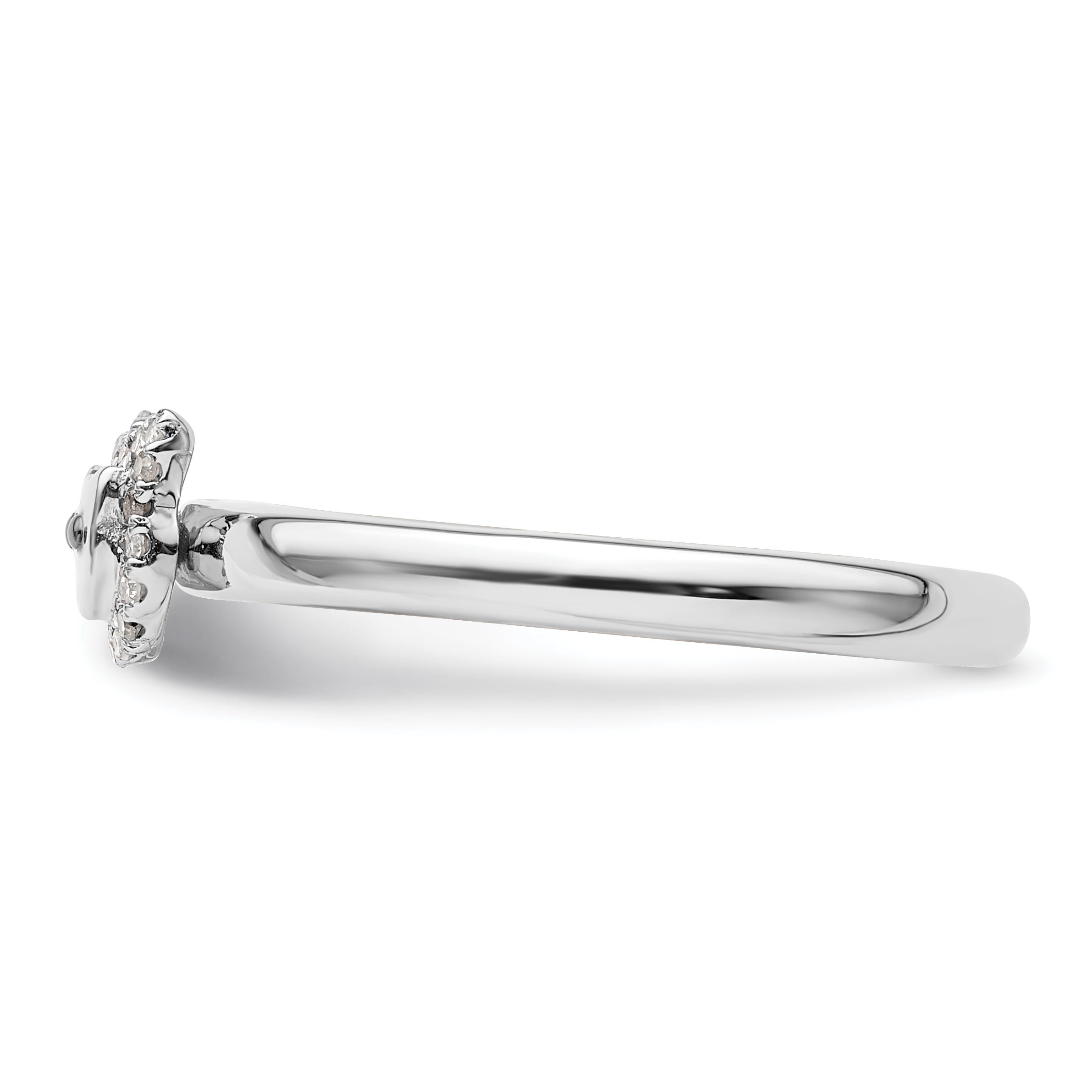 Sterling Silver Stackable Expressions Cat Diamond Ring