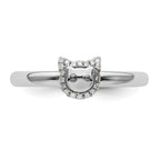 Sterling Silver Stackable Expressions Cat Diamond Ring