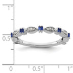 Sterling Silver Stackable Expressions Created Sapphire Diamond Ring