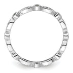 Sterling Silver Stackable Expressions Created Emerald Diamond Ring