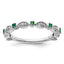 Sterling Silver Stackable Expressions Created Emerald Diamond Ring