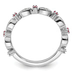Sterling Silver Stackable Expressions Created Ruby Diamond Ring