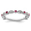 Sterling Silver Stackable Expressions Created Ruby Diamond Ring