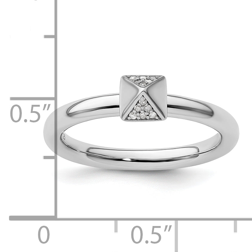 Sterling Silver Stackable Expressions Diamond Ring