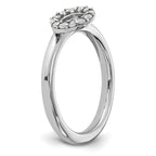 Sterling Silver Stackable Expressions Rhodium-plated CZ O Ring