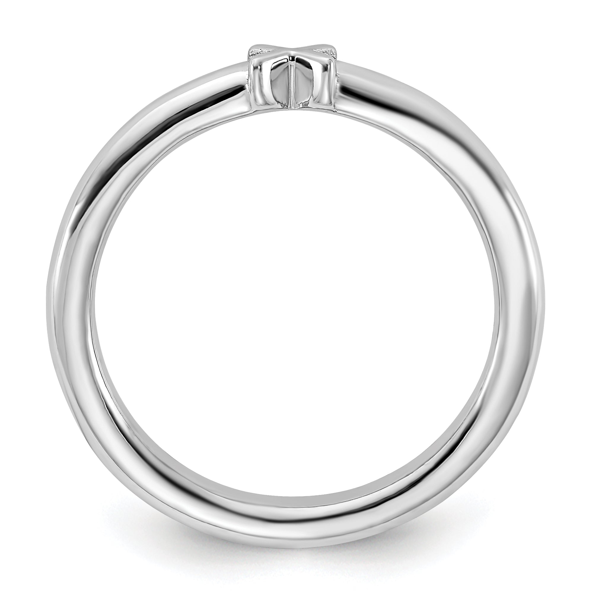Sterling Silver Stackable Expressions Rhodium-plated X Ring Secondary image