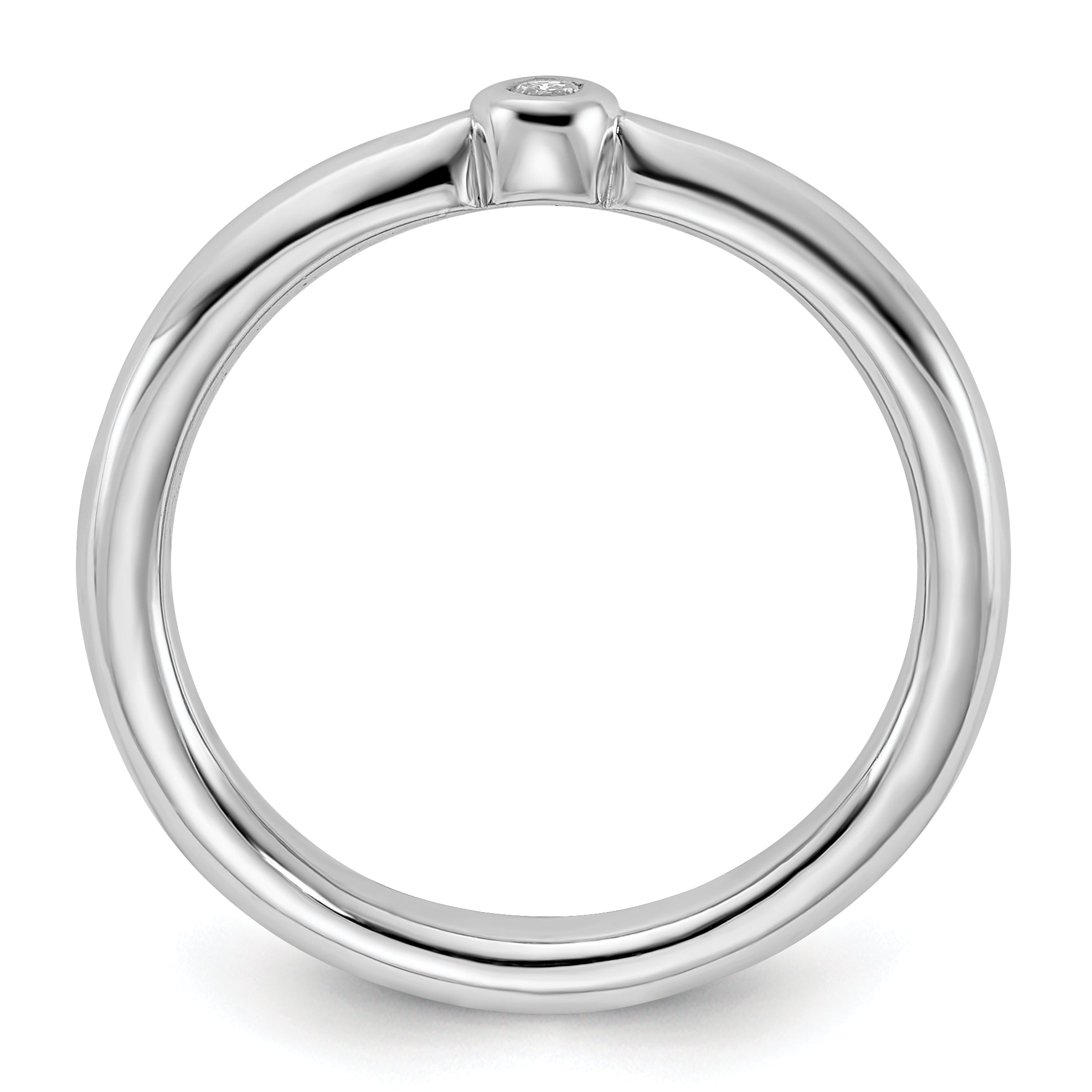Sterling Silver Stackable Expressions Rhodium-plated CZ Ring
