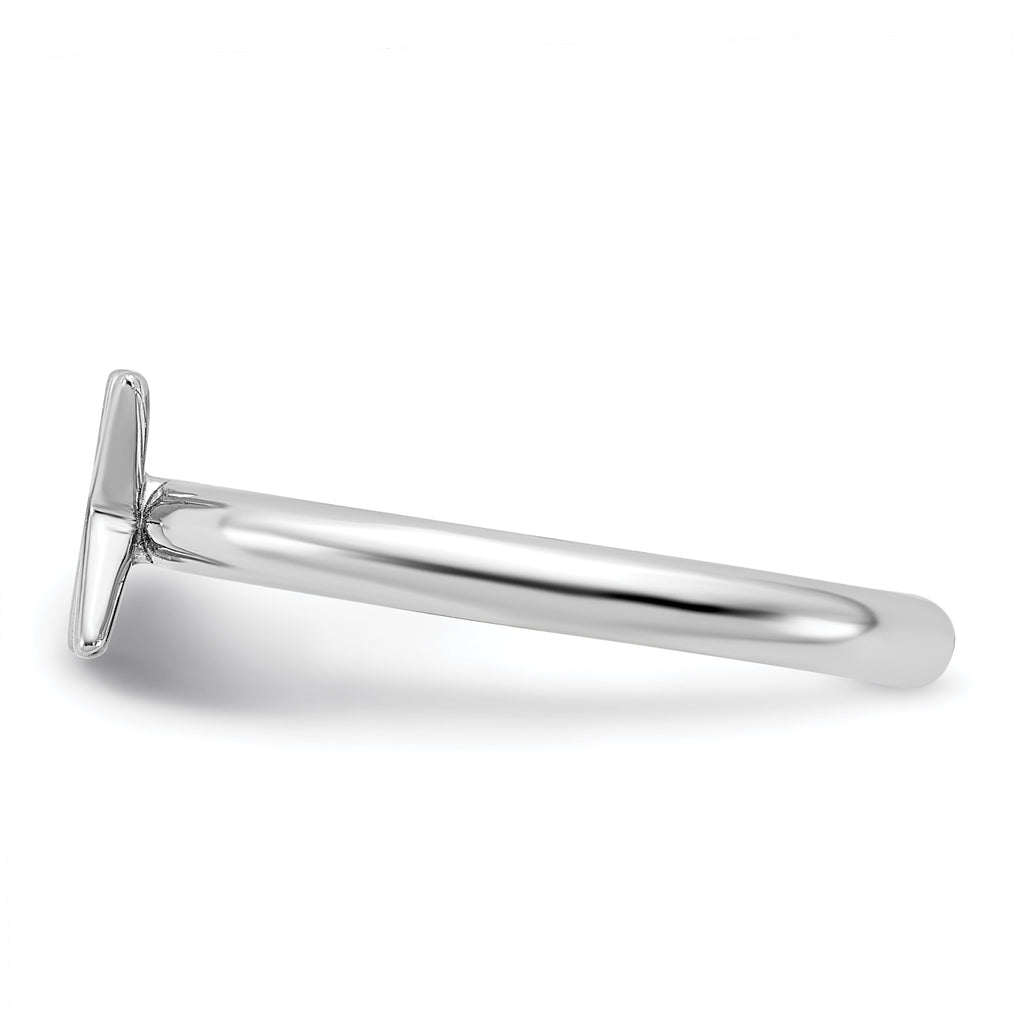 Sterling Silver Stackable Expressions Rhodium-plated X Ring