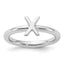 Sterling Silver Stackable Expressions Rhodium-plated X Ring