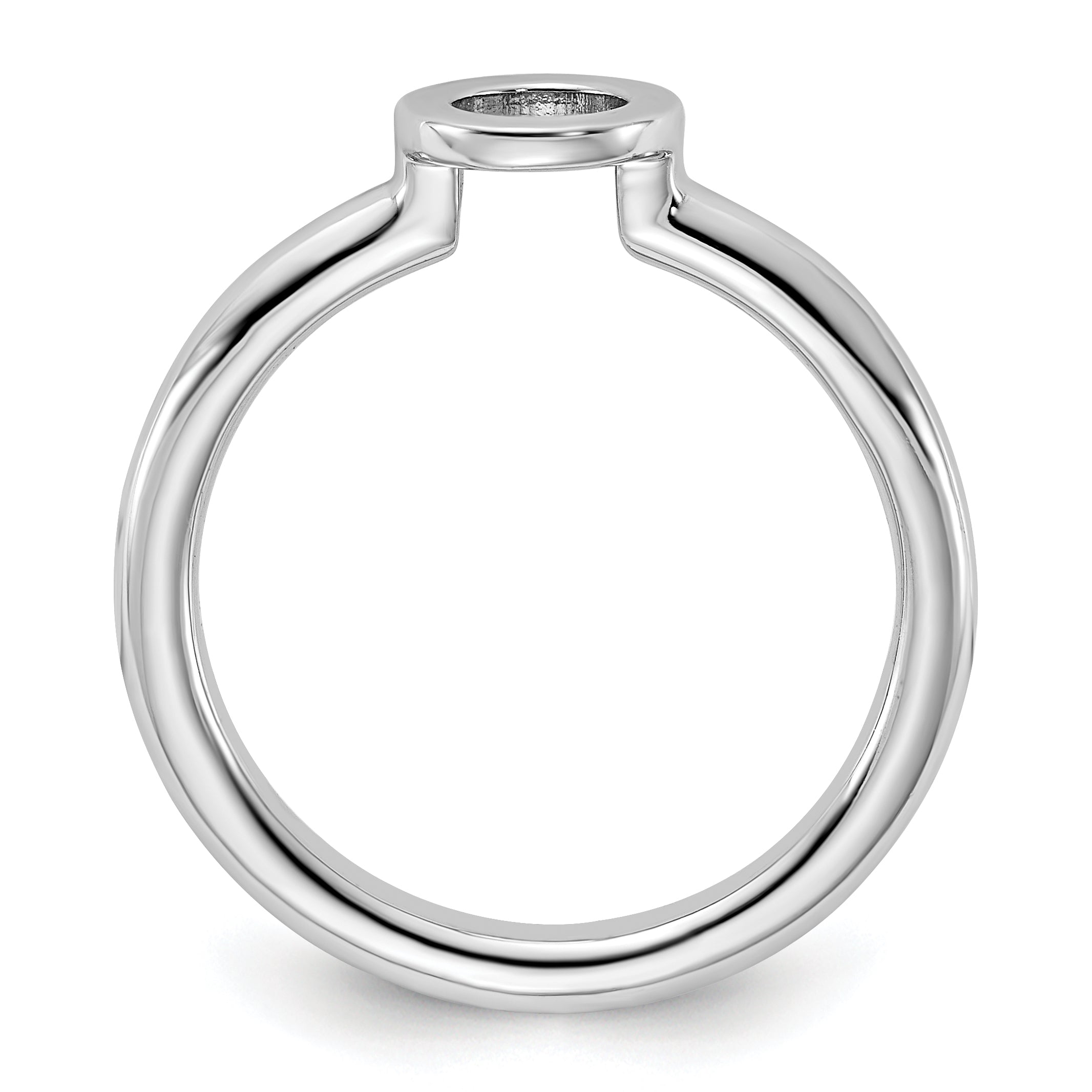 Sterling Silver Stackable Expressions Rhodium-plated O Ring Secondary image
