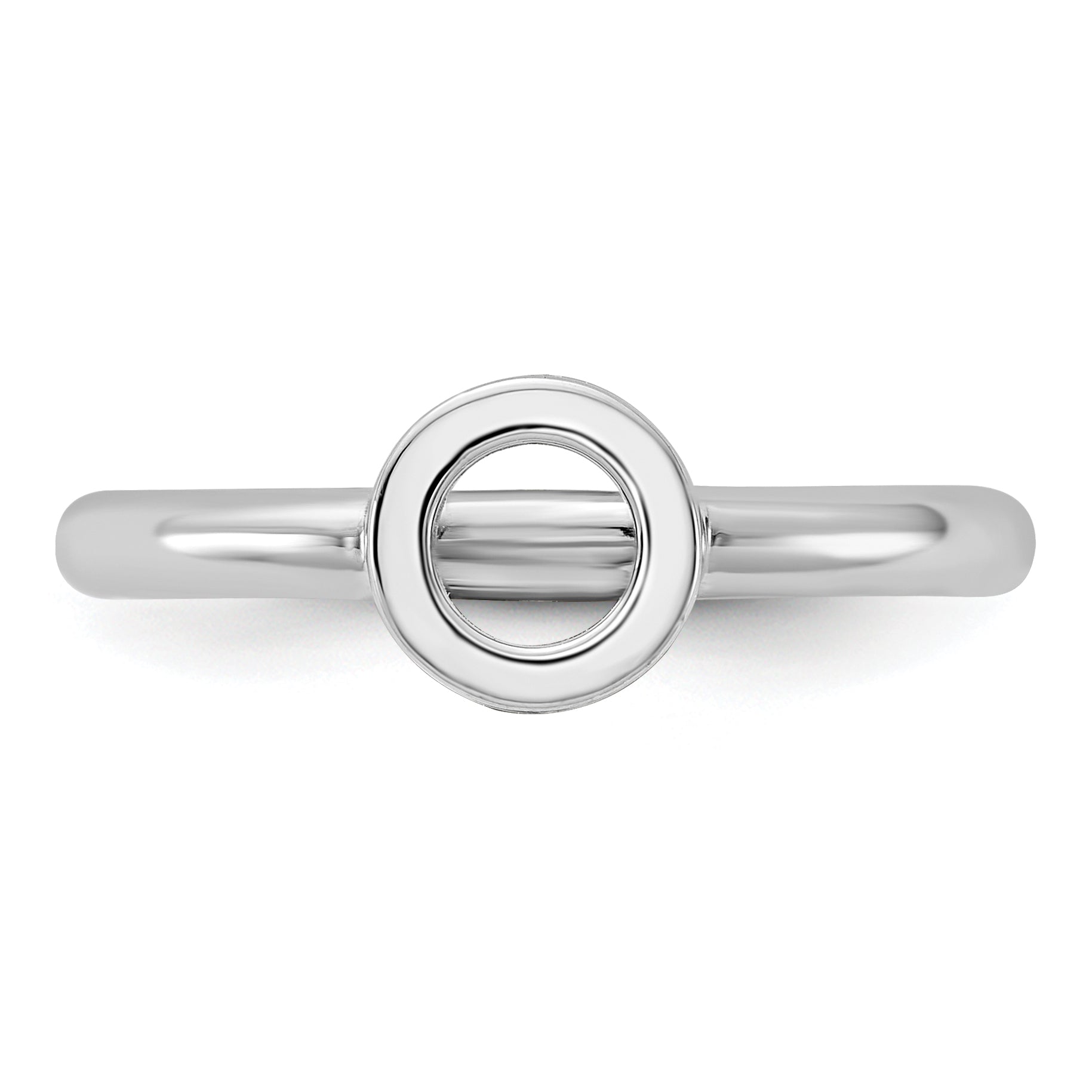 Sterling Silver Stackable Expressions Rhodium-plated O Ring