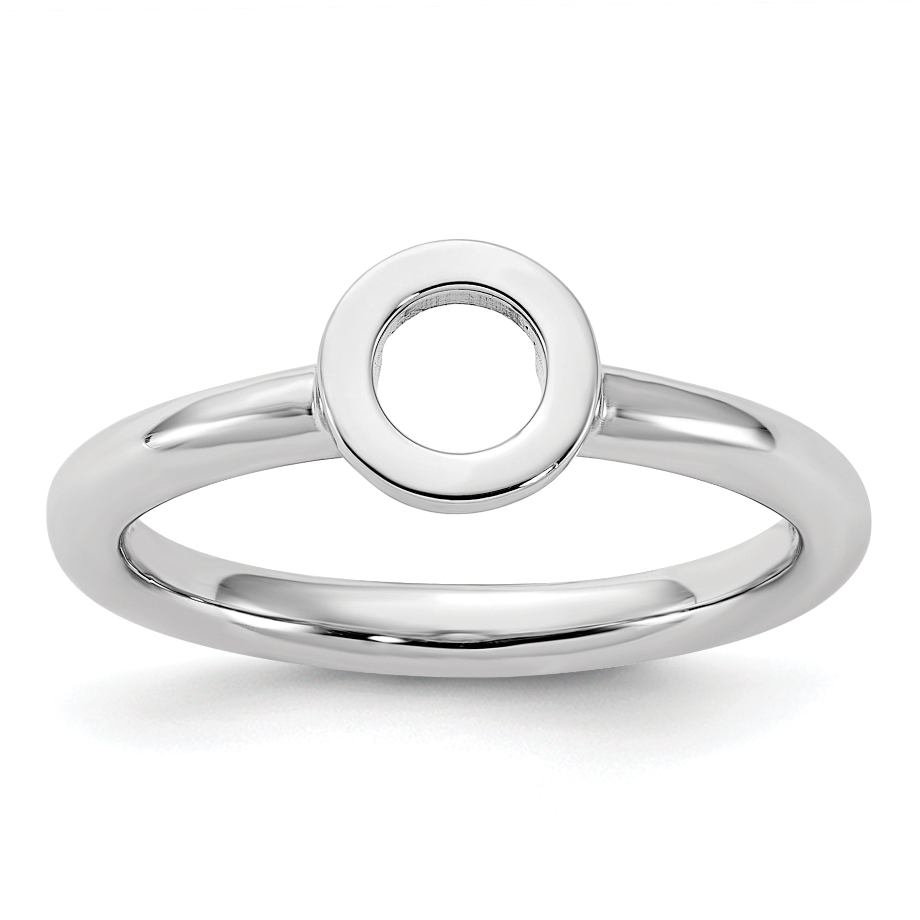 Sterling Silver Stackable Expressions Rhodium-plated O Ring Main image