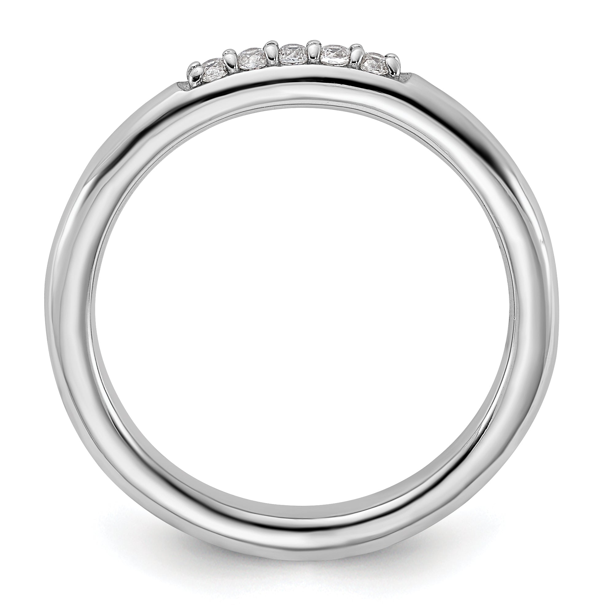 Sterling Silver Stackable Expressions Rhodium-plated CZ Ring Secondary image