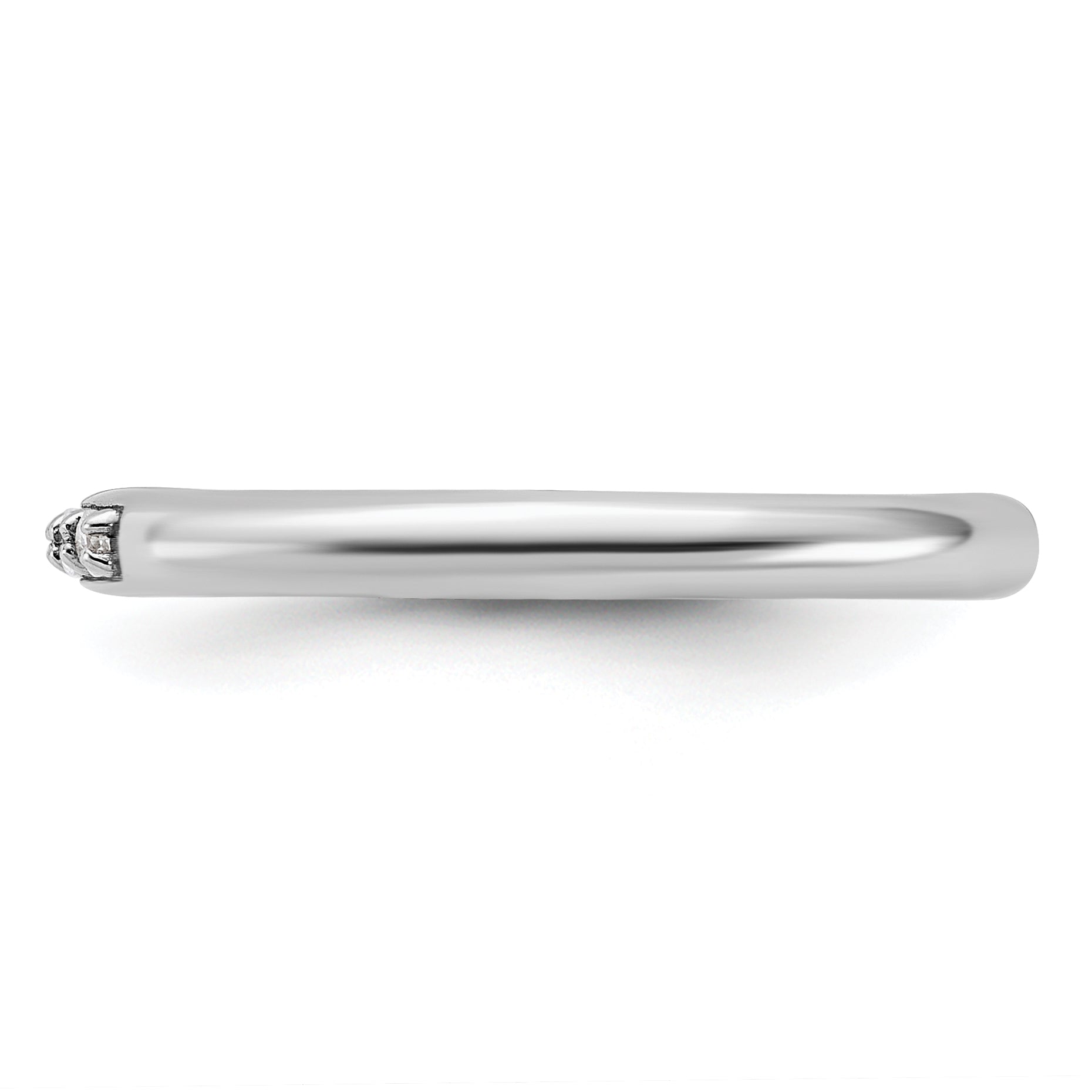 Sterling Silver Stackable Expressions Rhodium-plated CZ Ring
