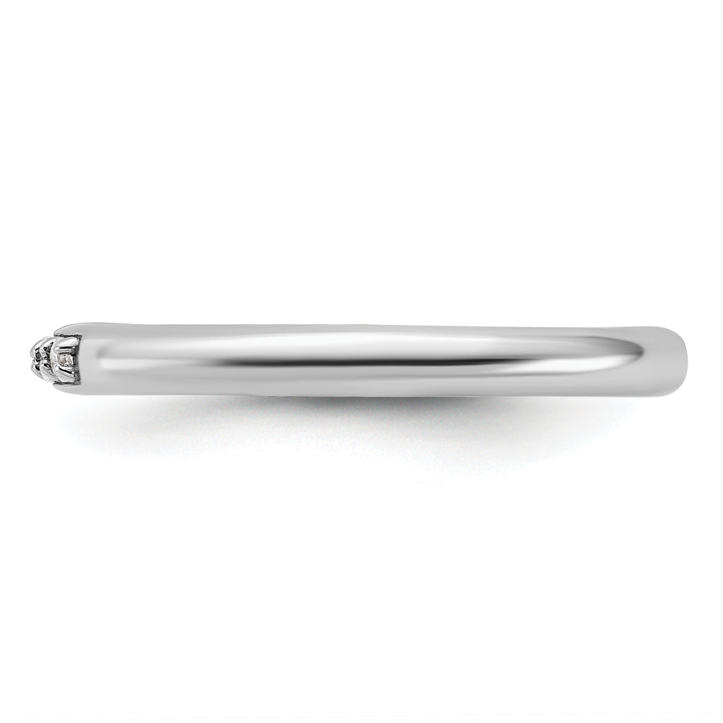 Sterling Silver Stackable Expressions Rhodium-plated CZ Ring