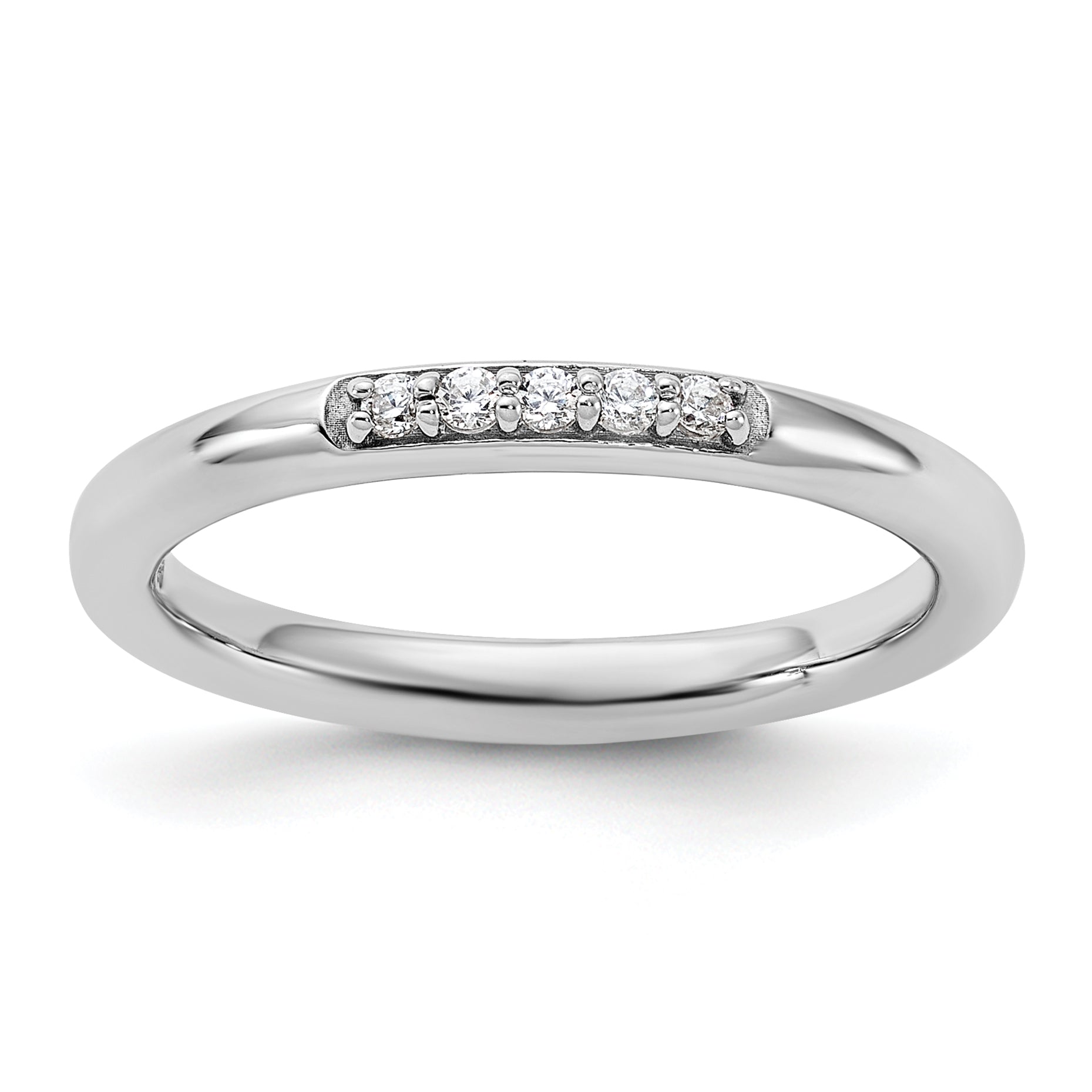 Sterling Silver Stackable Expressions Rhodium-plated CZ Ring Main image
