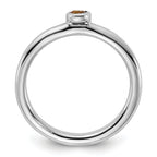 Sterling Silver Stackable Expressions Rhodium-plated Citrine Ring