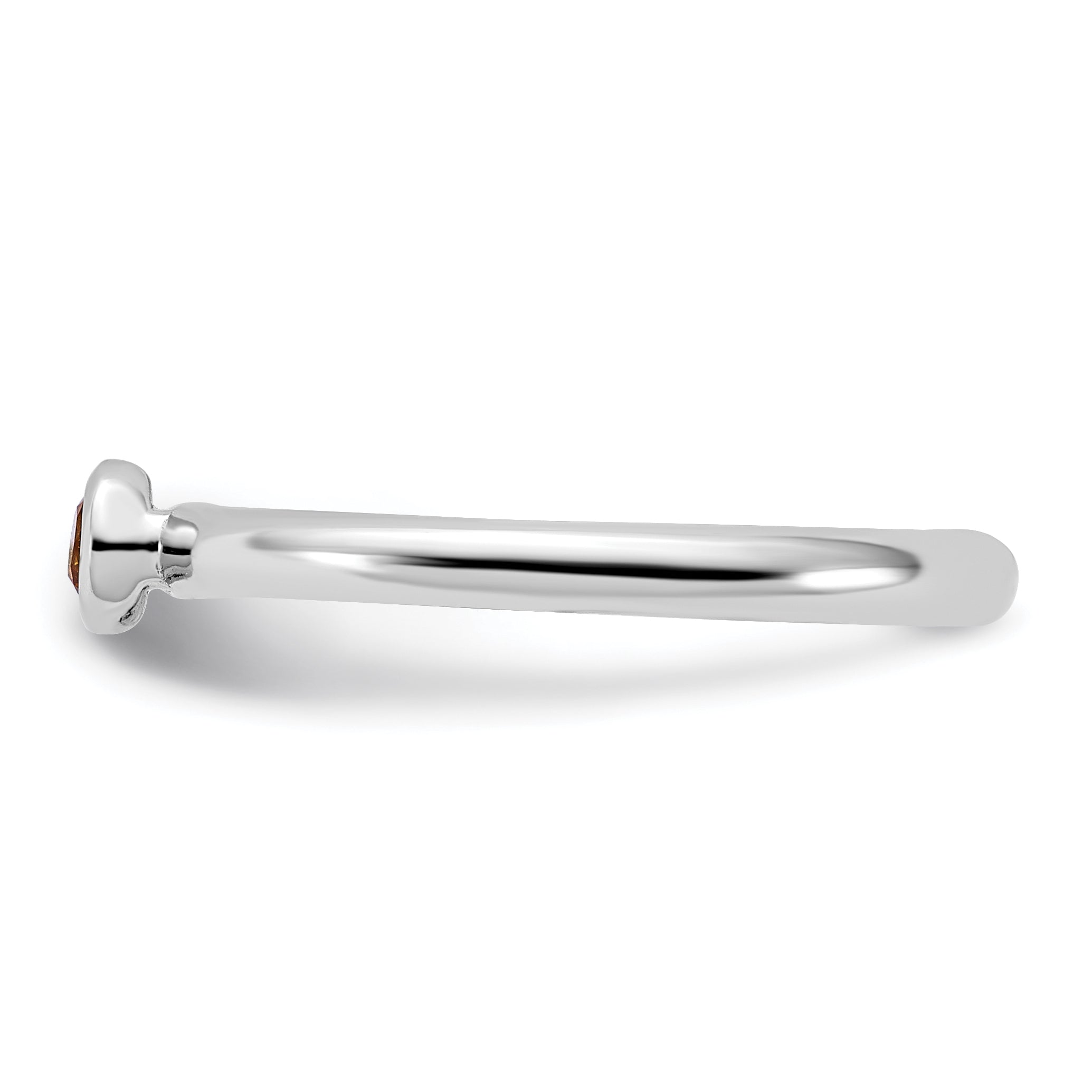 Sterling Silver Stackable Expressions Rhodium-plated Citrine Ring
