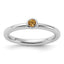 Sterling Silver Stackable Expressions Rhodium-plated Citrine Ring