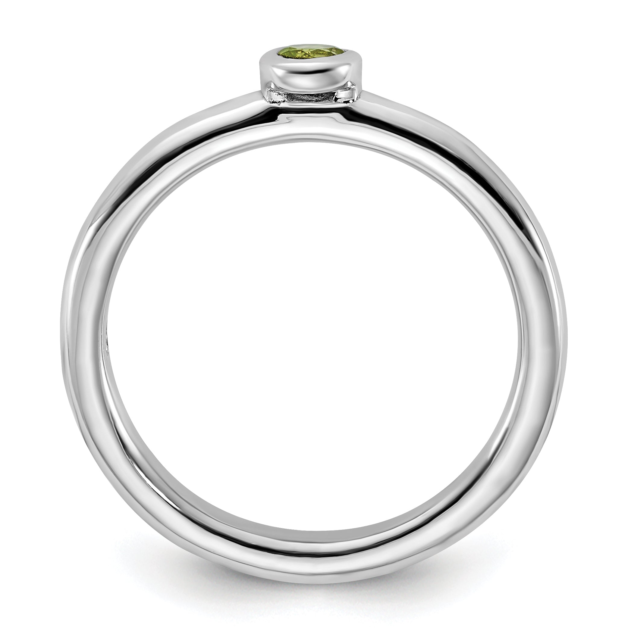 Sterling Silver Stackable Expressions Rhodium-Plated Peridot Ring Secondary image