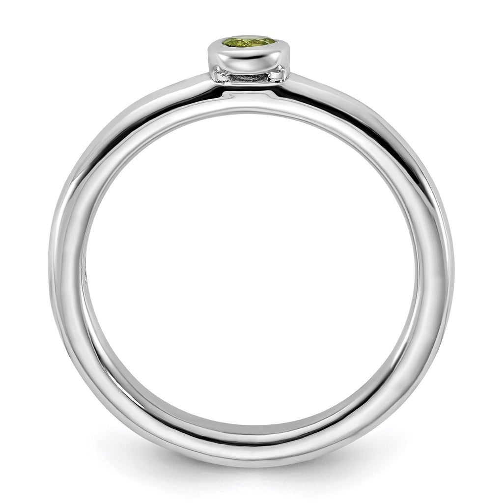 Sterling Silver Stackable Expressions Rhodium-Plated Peridot Ring