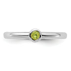 Sterling Silver Stackable Expressions Rhodium-Plated Peridot Ring