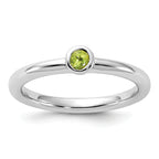Sterling Silver Stackable Expressions Rhodium-Plated Peridot Ring