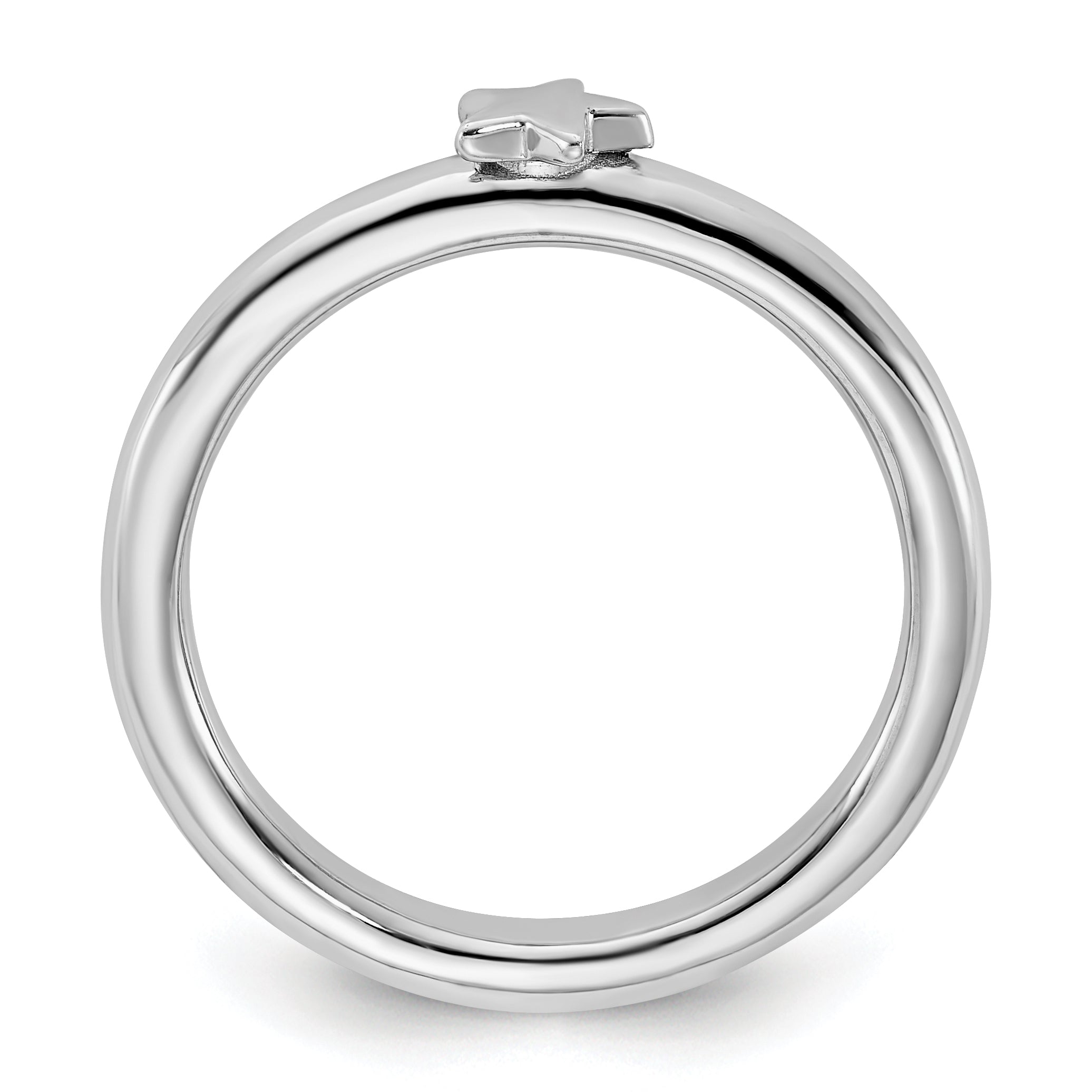 Sterling Silver Stackable Expressions Rhodium-plated Star Ring Secondary image