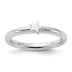 Sterling Silver Stackable Expressions Rhodium-plated Star Ring
