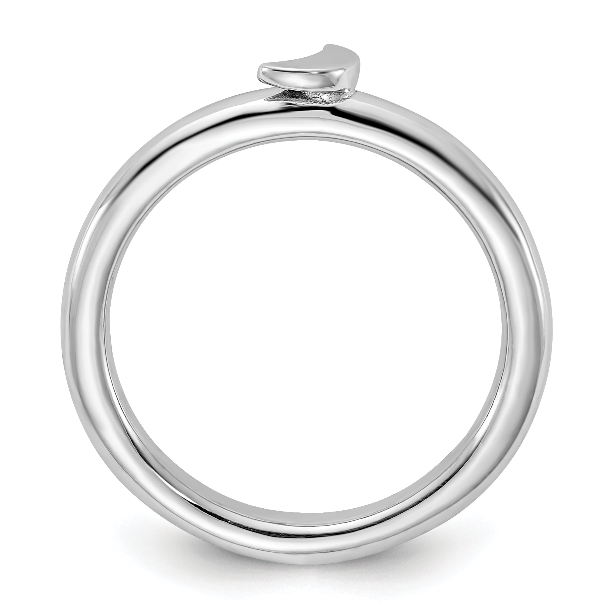 Sterling Silver Stackable Expressions Rhodium-plated Moon Ring Secondary image