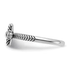 Sterling Silver Stackable Expressions Oxidized and Textured Cross Ring