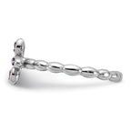 Sterling Silver Stackable Expressions Rhodium-plated Amethyst Cross Ring