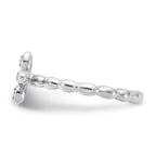 Sterling Silver Stackable Expressions Rhodium-plated Aquamarine Cross Ring